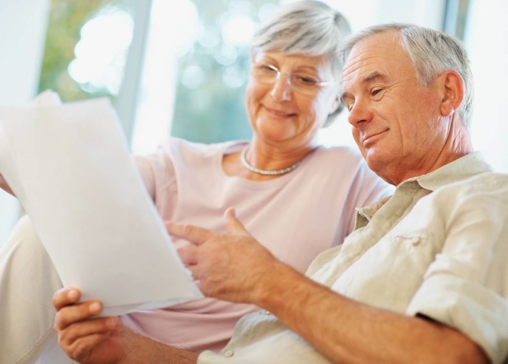 Retired couple preparing their finances