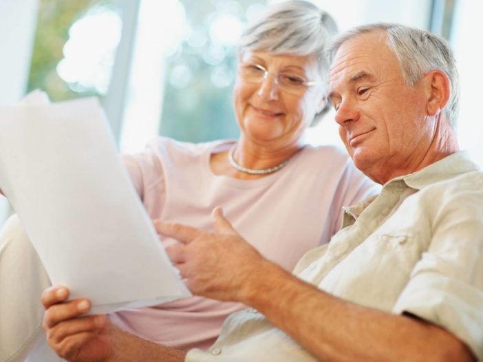 Retired couple preparing their finances