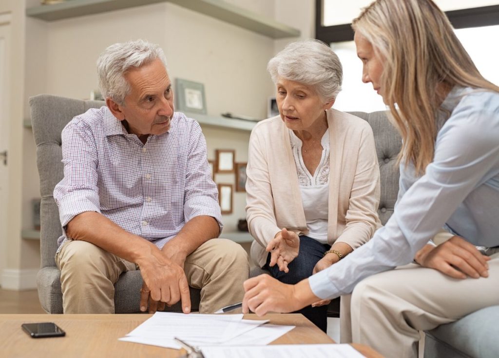 Seniors consulting with a Financial Advisor